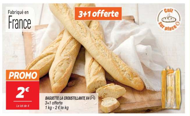 Baguette La Croustillante x4