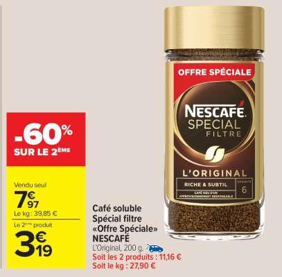 Café soluble Spécial filtre «Offre Spéciale» NESCAFÉ