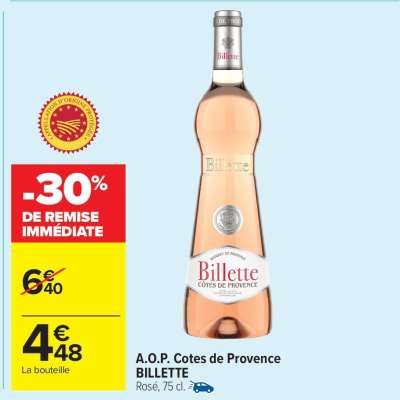 A.O.P. Cotes de Provence BILLETTE