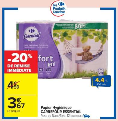 Papier hygiénique CARREFOUR ESSENTIAL