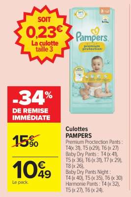 Culottes PAMPERS