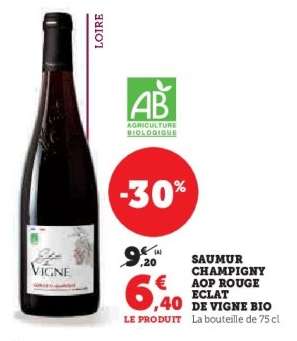 SAUMUR CHAMPIGNY AOP ROUGE ECLAT DE VIGNE BIO