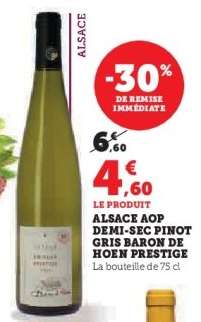Alsace AOP Demi-Sec Pinot Gris Baron de Hoen Prestige