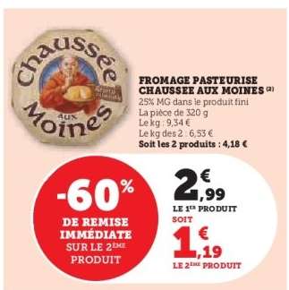 Fromage Pasteurisé Chaussée aux Moines
