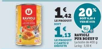 RAVIOLI PUR BOEUF U
