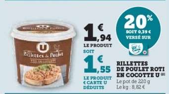 Rillettes de Poulet Roti en Cocotte U