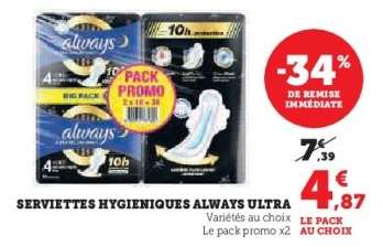 SERVIETTES HYGIÉNIQUES “ALWAYS ULTRA”