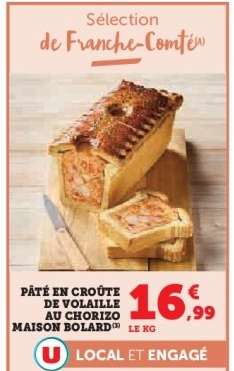 Pâté en croûte de volaille au chorizo Maison Bolard