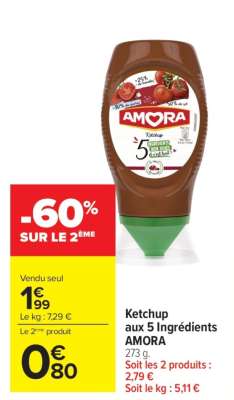 Ketchup aux 5 Ingrédients AMORA