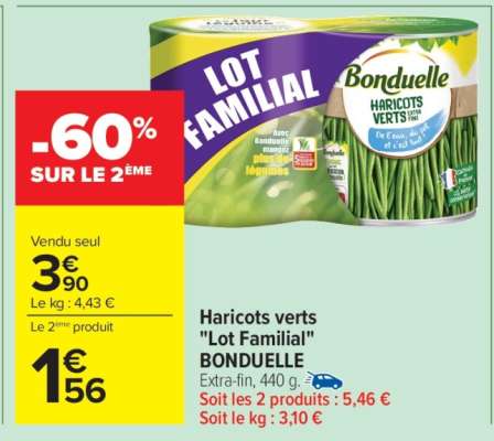 Haricots verts "Lot Familial" BONDUELLE