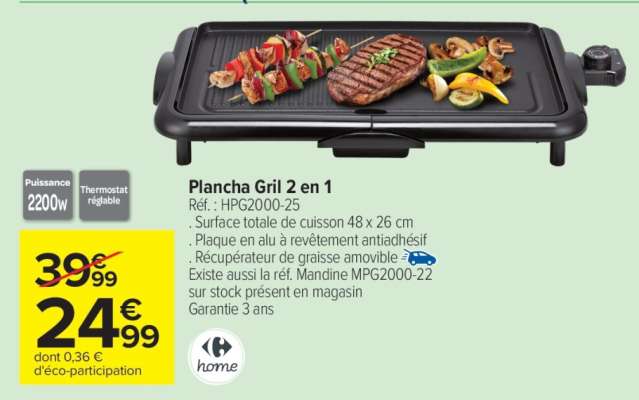 Plancha Gril 2 en 1
