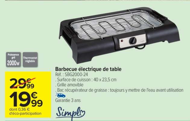Barbecue électrique de table