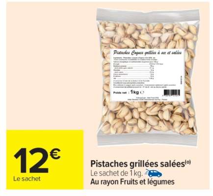 Pistaches grillées salées