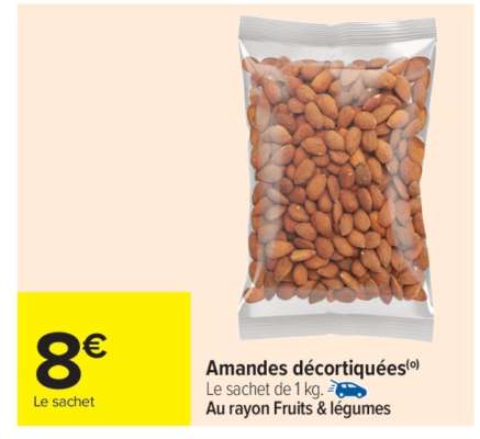 Amandes décortiquées