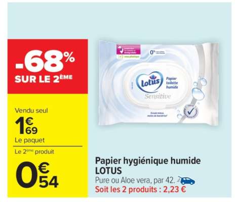 Papier hygiénique humide LOTUS