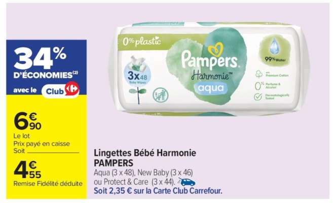 Lingettes Bébé Harmonie PAMPERS