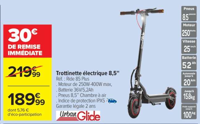 Trottinette électrique 8,5"