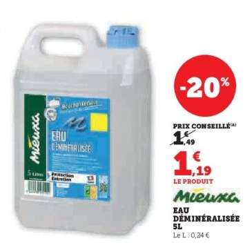 Eau déminéralisée 5L