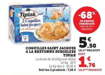 Coquilles Saint-Jacques À La Bretonne Surgelées Tipiak