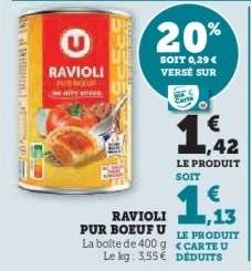 RAVIOLI PUR BOEUF U