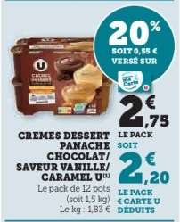 CREMES DESSERT PANACHE CHOCOLAT/SAVEUR VANILLE/CARAMEL U