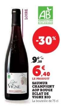 SAUMUR CHAMPIGNY AOP ROUGE ECLAT DE VIGNE BIO