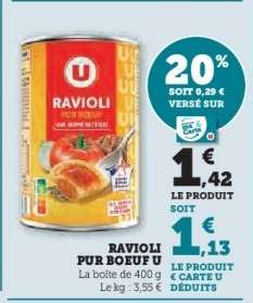 RAVIOLI PUR BOEUF U