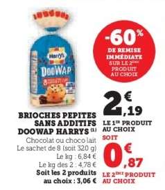 BRIOCHES PEPITES SANS ADDITIFS DOOWAP HARRYS