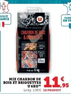Mix Charbon de Bois et Briquettes U 6kg