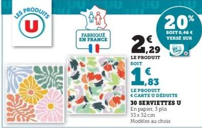 30 Serviettes U