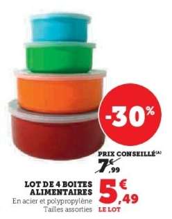 Lot de 4 boîtes alimentaires
