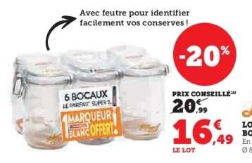Lot de 6 bocaux Le Parfait Super