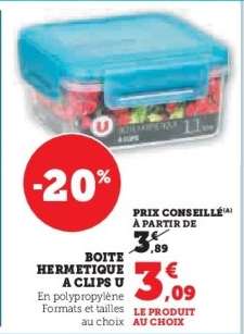 Boîte Hermétique à Clips U