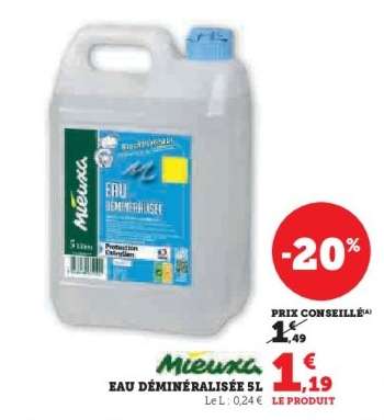 MIEUXA Eau déminéralisée 5L