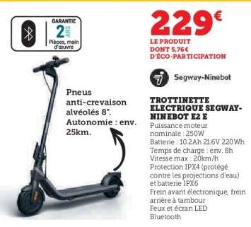 Trottinette Électrique Segway-Ninebot E2 E