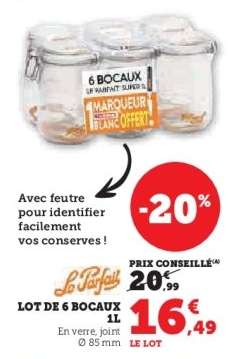 Lot de 6 Bocaux 1L