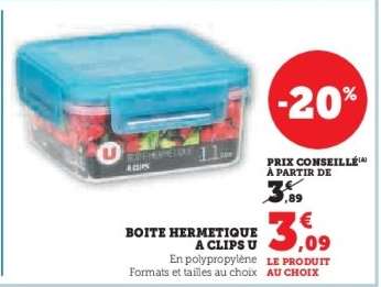 Boîte Hermétique à Clips U