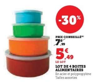 Lot de 4 boîtes alimentaires