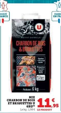 Mix Charbon de Bois et Briquettes U 6kg