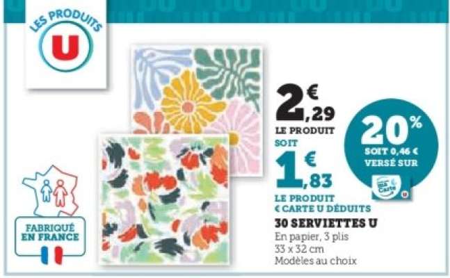 30 Serviettes U