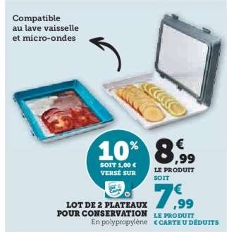 Lot de 2 plateaux pour conservation