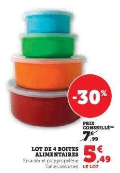 Lot de 4 boîtes alimentaires