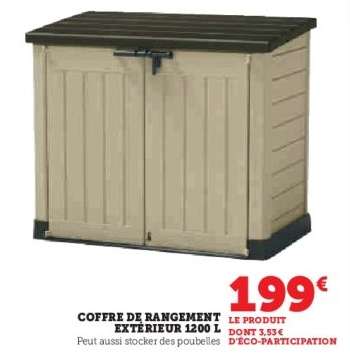 Coffre de rangement extérieur 1200 L