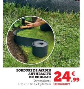 Bordure de jardin anthracite en rouleau