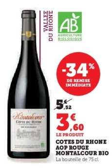 Cotes du Rhone AOP Rouge Montalcour Bio