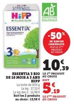 ESSENTIA 3 BIO DE 10 MOIS A 3 ANS HIPP