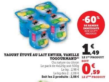 Yaourt étuvé au lait entier, vanille Yogourmand