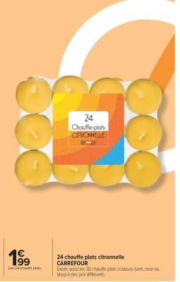 24 chauffe plats citronnelle