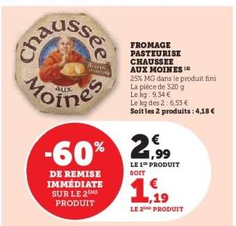 Fromage Pasteurisé Chaussée aux Moines