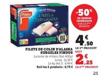 Filets De Colin D'alaska Surgelés Findus